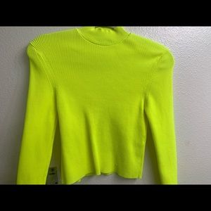 Zara Neon turtle neck crop top- medium